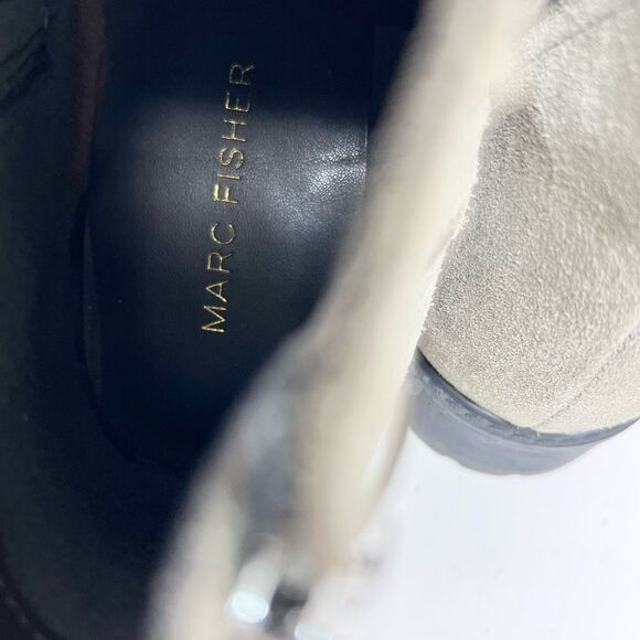 Marc Fisher Vortex Ankle Suede Boots Women's 8 Gray Almond Toe Side Zip - Picture 9 of 10
